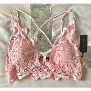 New Pink Lace Push Up Bra Bralette Top XL